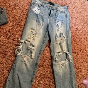 light wash baggy jeans